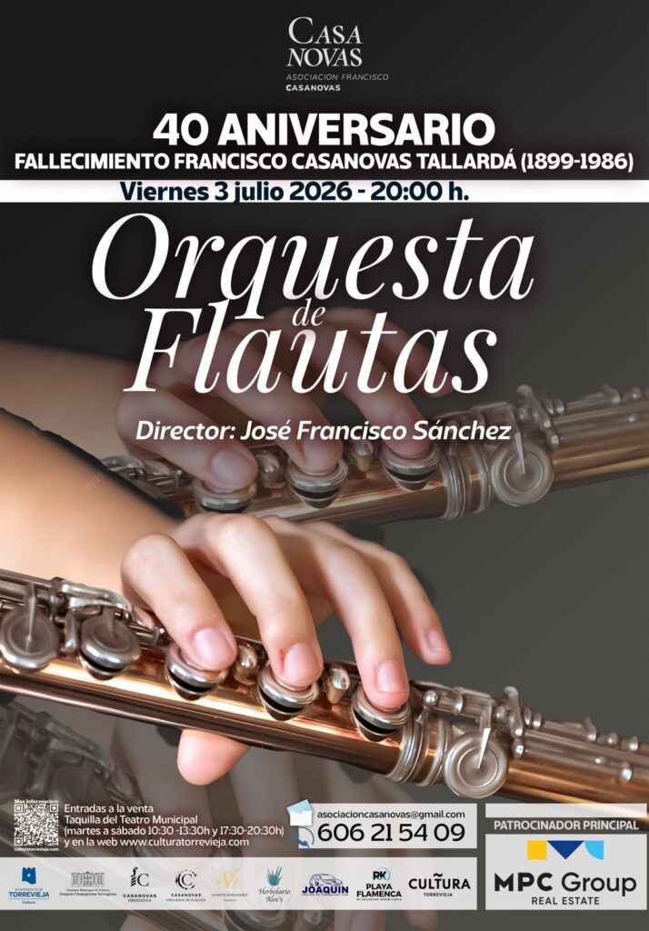 Cartel de 40 ANIVERSARIO: Orquesta de Flautas Casanovas