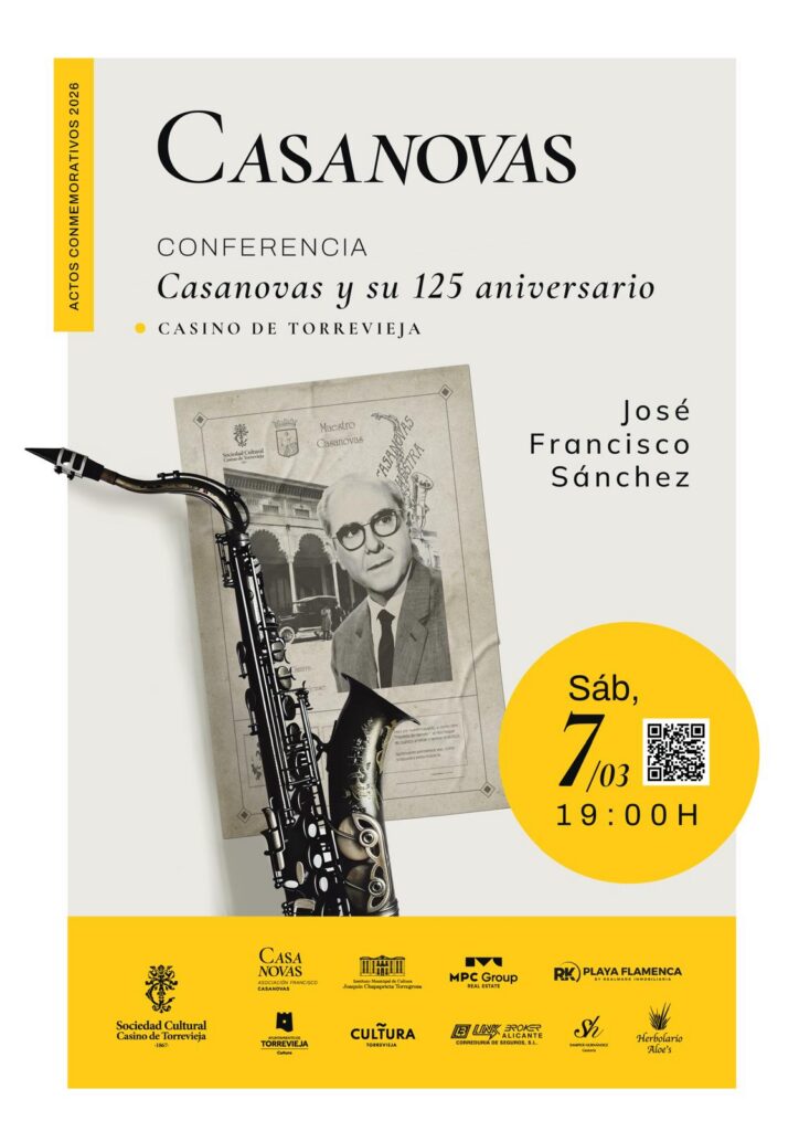 Cartel de CONFERENCIA: Casanovas y su 125 Aniversario