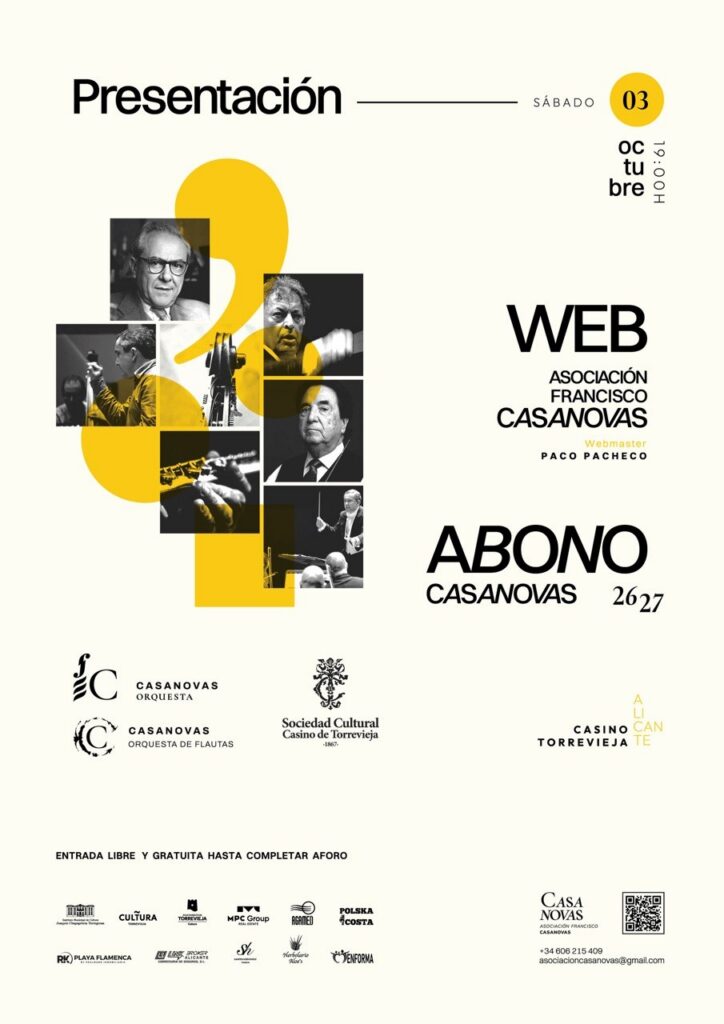 Cartel de Presentación de la web y del Abono Casanovas 2026/27
